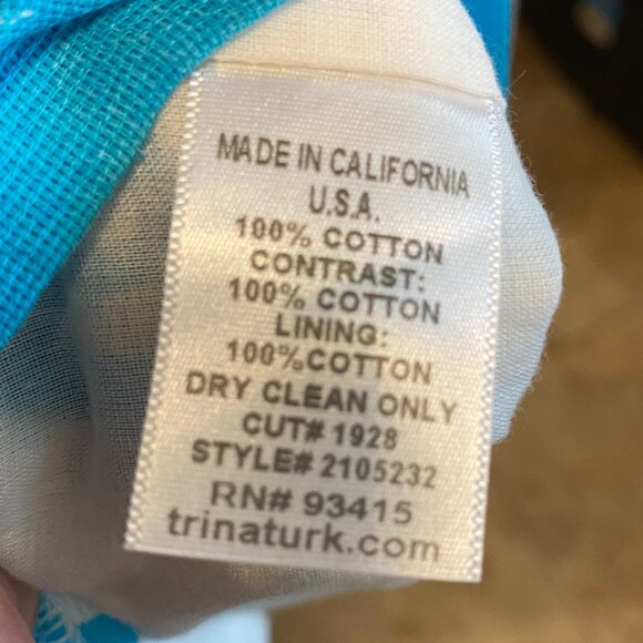 Trina Turk Elin Eyelet Floral Print Fit & Flare Summer Dress Women's Size 6 - Picture 5 of 10